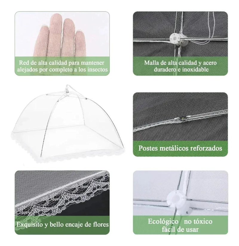 CUBIERTAS PLEGABLES DE MALLA PARA ALIMENTOS EN PAQUETE DE 3 - 7