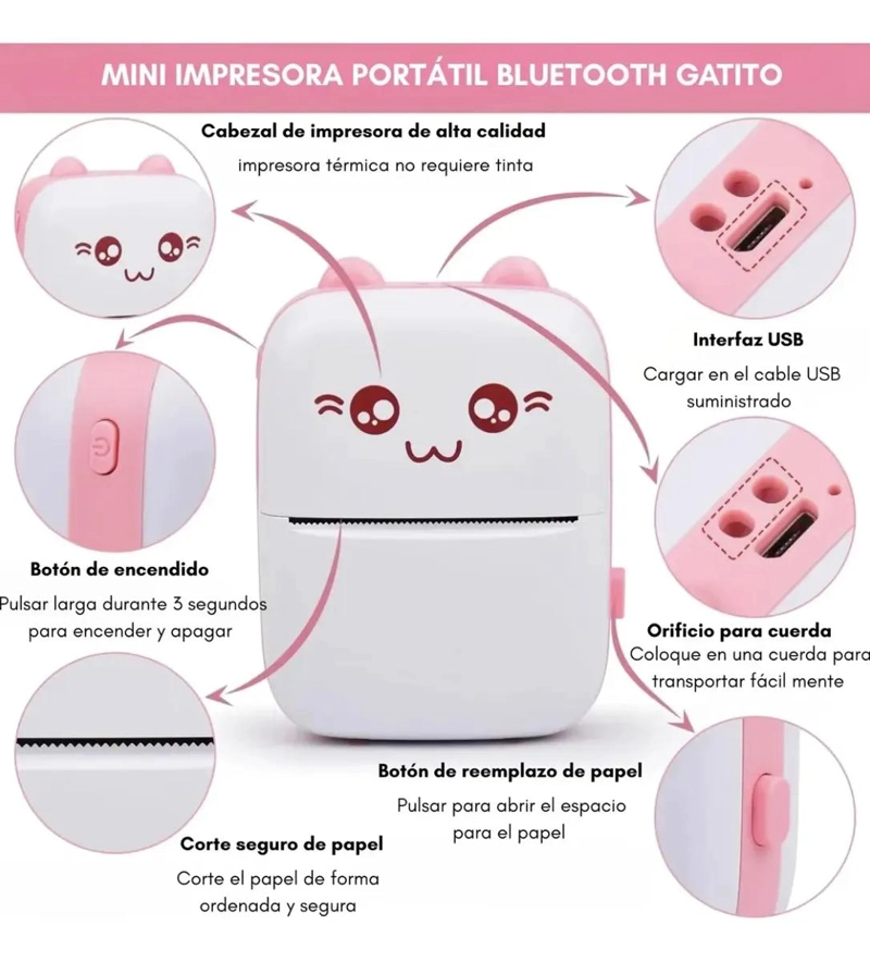 IMPRESORA PORTATIL BLUETOOTH PARA FOTOS COMPACTAS - 3