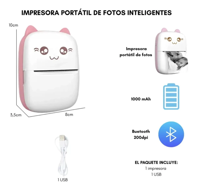 IMPRESORA PORTATIL BLUETOOTH PARA FOTOS COMPACTAS - 5