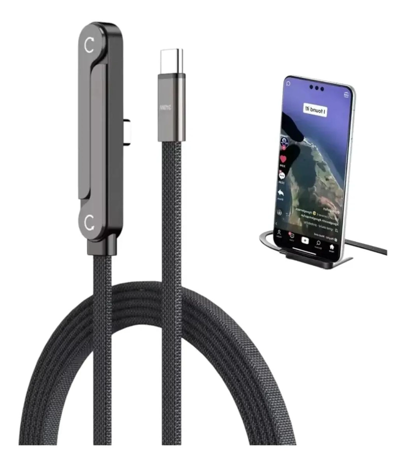 CABLE DE CARGA RAPIDA 240W TIPO-C 1.5M CON SOPORTE 360 - 1