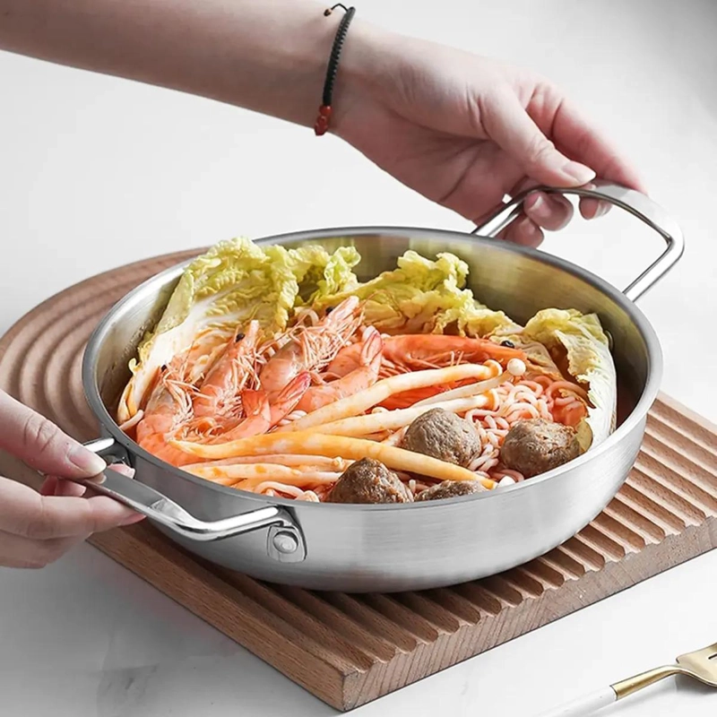 CACEROLA DE ACERO INOXIDABLE PARA COCINAR RAMEN 26 CM - 5