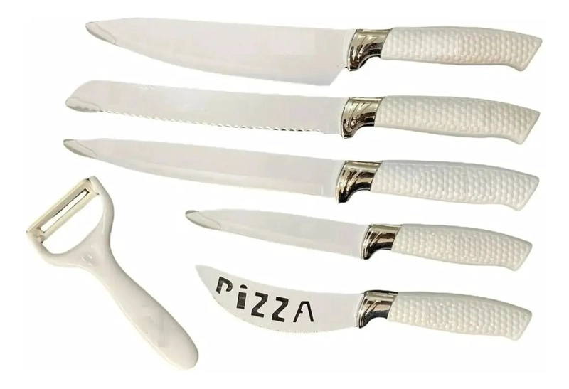 SET DE CUCHILLOS DE COCINA 7 PIEZAS CON REVESTIMIENTO ANTIBACTERIANO - 1