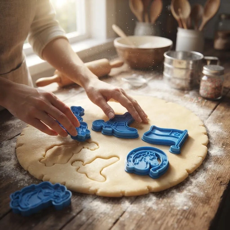SET DE 5 CORTADORES Y SELLOS PARA GALLETAS CON DISEÑOS PATRIOS DE 8 CM - 2