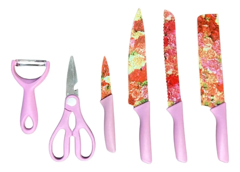 SET DE CUCHILLOS PREMIUM CON TIJERA Y PELADOR DE COCINA - 3