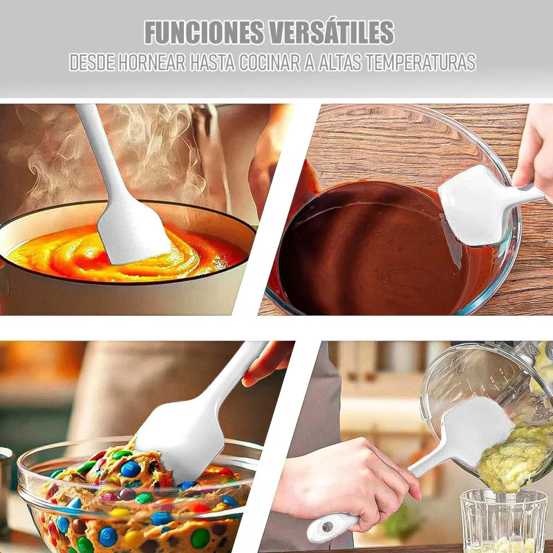 SET DE 2 ESPATULAS DE SILICONA CON MANGO DE ACERO INOXIDABLE DE 36 CM - 4