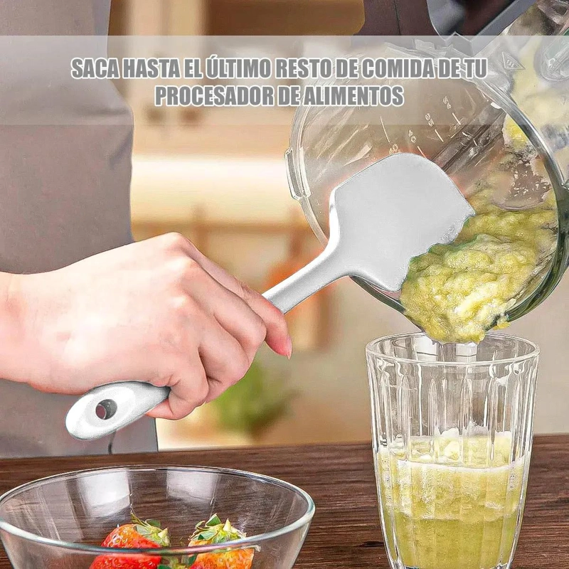 SET DE 2 ESPATULAS DE SILICONA CON MANGO DE ACERO INOXIDABLE DE 36 CM - 8