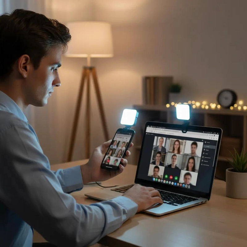 ARO DE LUZ LED PORTATIL CON CLIP PARA CELULAR Y NOTEBOOK - 5