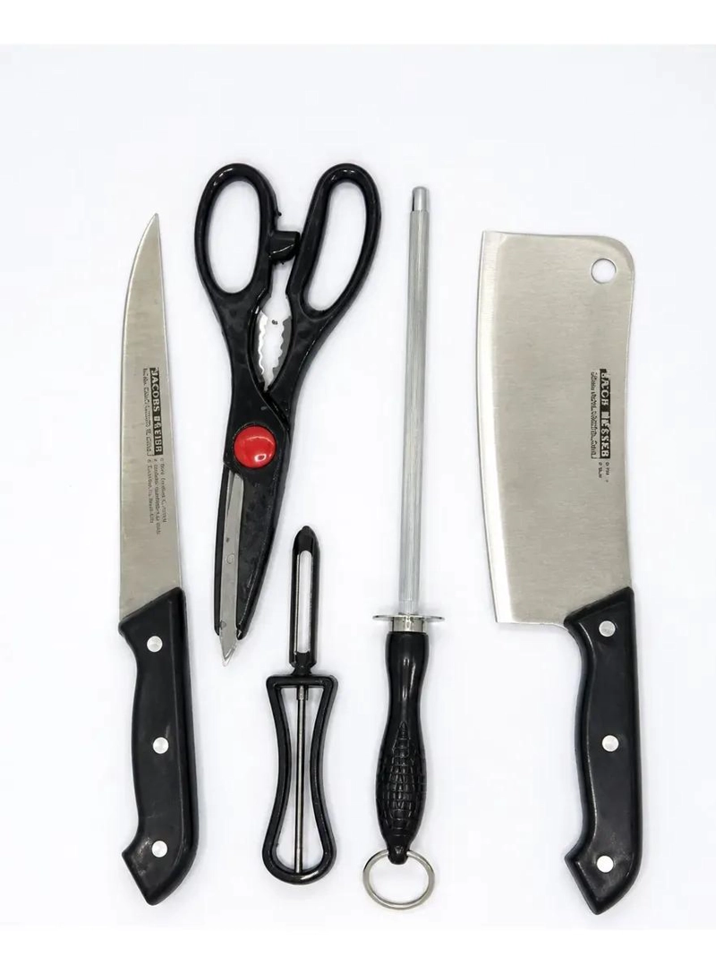 SET DE CUCHILLOS DE COCINA CON TIJERAS Y AFILADOR - 1