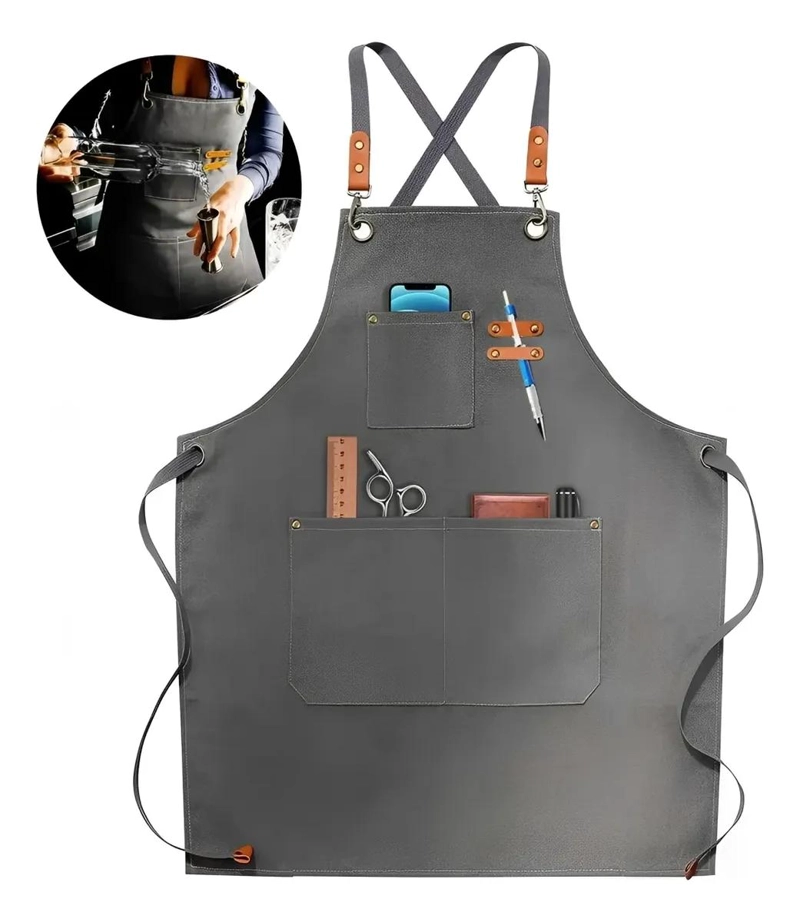 DELANTAL MULTIUSOS CON BOLSILLOS PARA COCINA Y JARDINERIA - 1