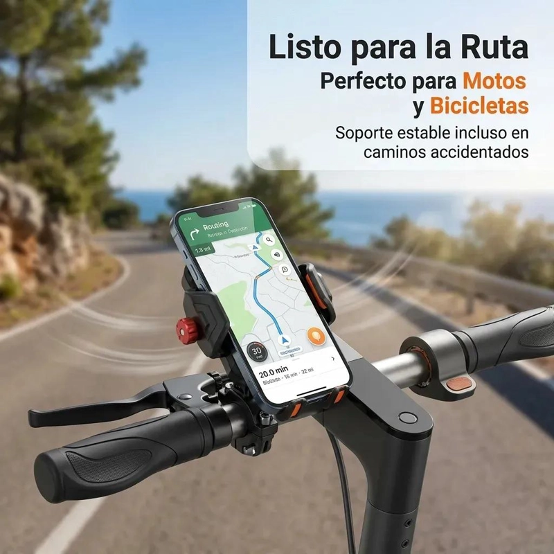 SOPORTE UNIVERSAL PARA CELULAR 360° PARA MOTOCICLETAS Y BICICLETAS - 3