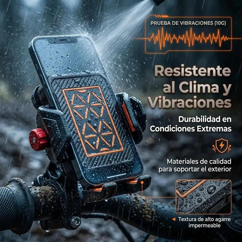 SOPORTE UNIVERSAL PARA CELULAR 360° PARA MOTOCICLETAS Y BICICLETAS - 4