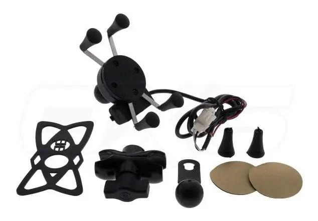 SOPORTE PARA CELULAR CON CARGADOR USB Y MONTURA AJUSTABLE - 5