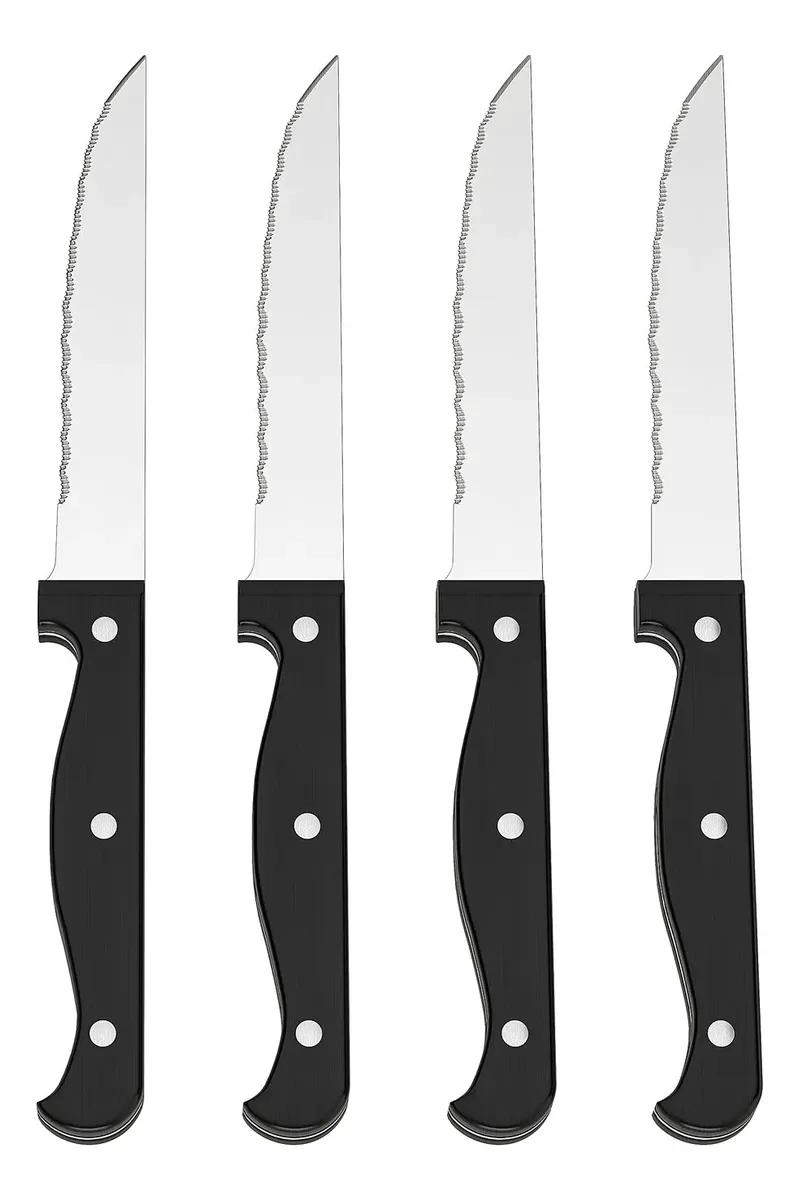 SET DE 4 CUCHILLOS DENTADOS DE ACERO INOXIDABLE DE 22 CM - 1
