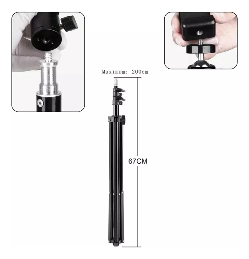 TRIPODE DE FLASH 2 METROS CON SOPORTE UNIVERSAL - 2