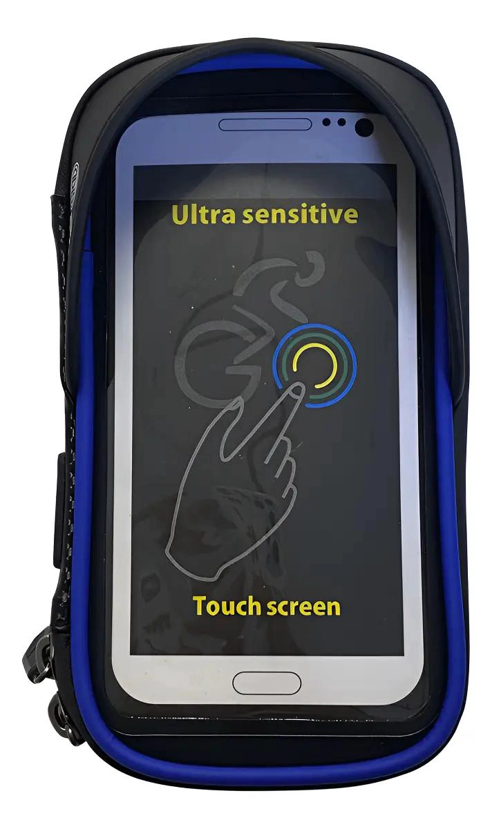 SOPORTE PARA CELULAR EN BICICLETA COLOR AZUL RESISTENTE - 1