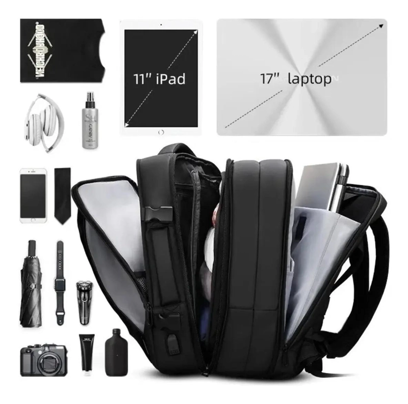 MOCHILA MALETA IMPERMEABLE ANTIRROBO EXPANSIBLE 35 LITROS - 3