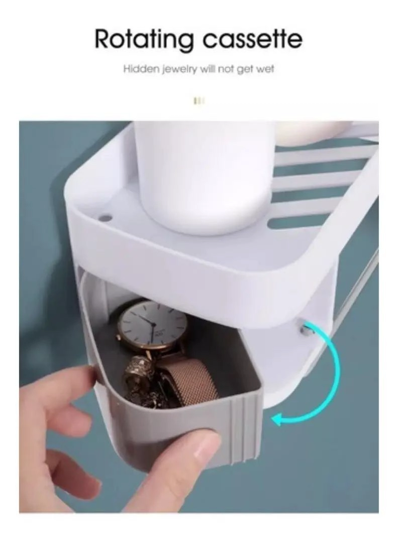 SOPORTE ESQUINERO ORGANIZADOR SIN PERFORACIONES PARA BAÑO Y COCINA - 3