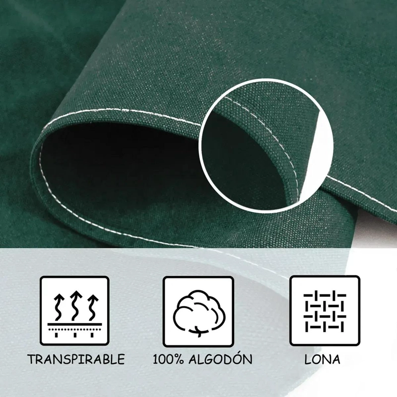 DELANTAL DE LONA AJUSTABLE CON BOLSILLOS PARA COCINA Y ESTILISMO - 3