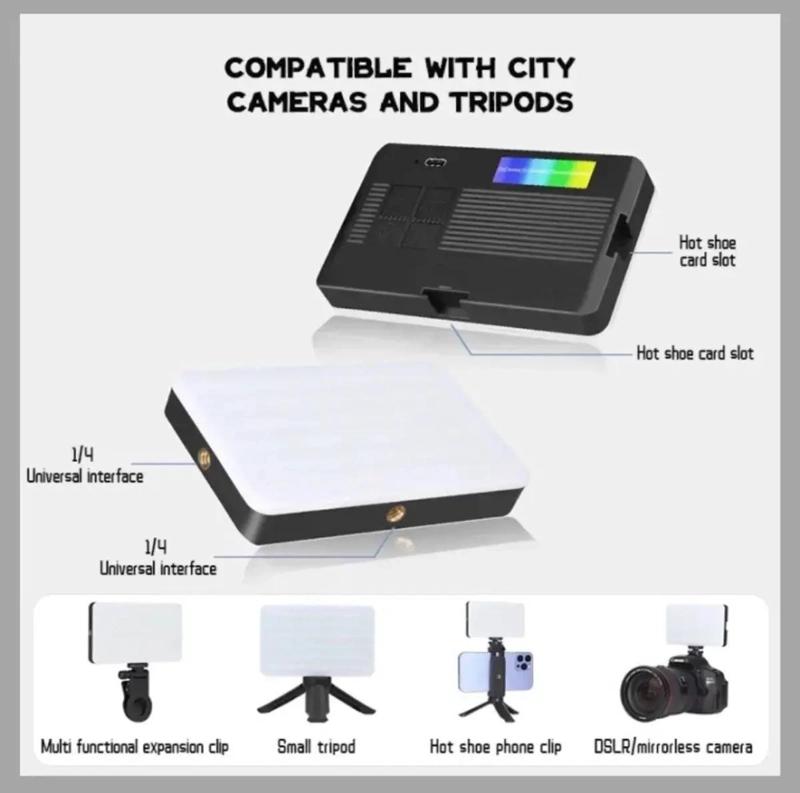 MINI LUZ RGB PORTATIL AJUSTABLE PARA SELFIES Y VIDEOS - 2