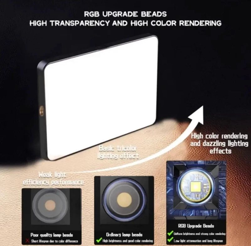 MINI LUZ RGB PORTATIL AJUSTABLE PARA SELFIES Y VIDEOS - 4