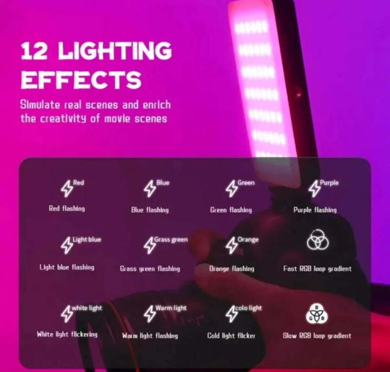 MINI LUZ RGB PORTATIL AJUSTABLE PARA SELFIES Y VIDEOS - 5