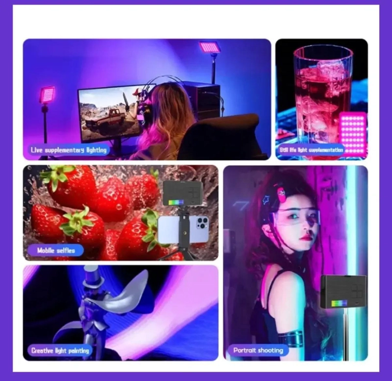 MINI LUZ RGB PORTATIL AJUSTABLE PARA SELFIES Y VIDEOS - 8