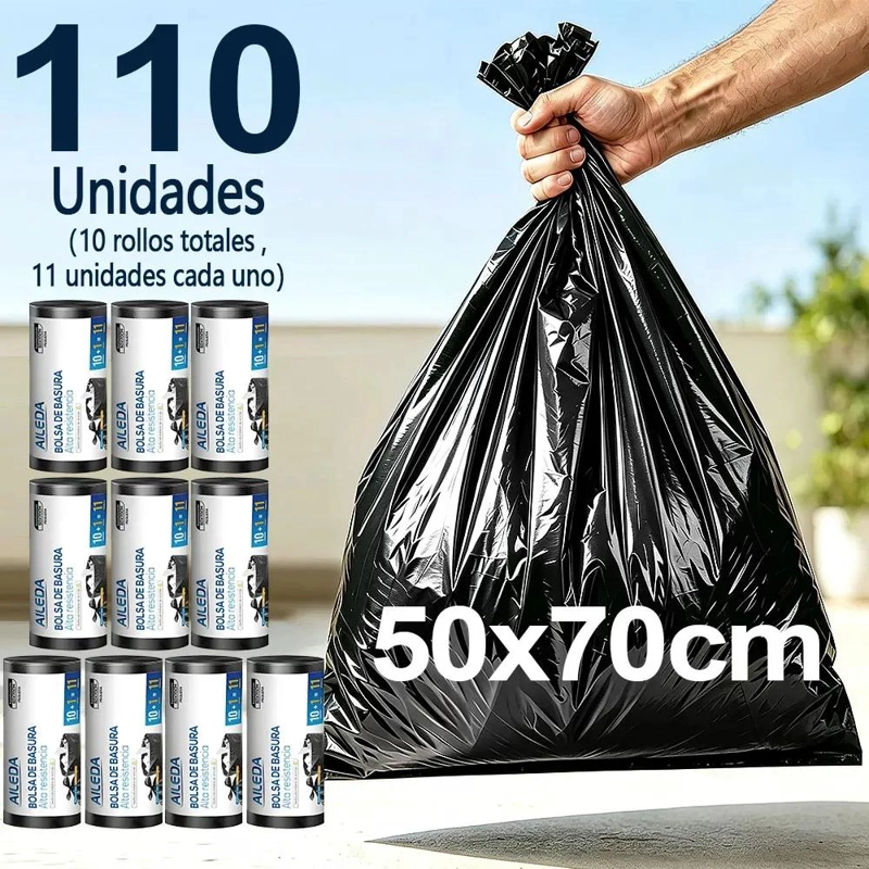 BOLSA DE BASURA PEQUEÑA 50X70 CM 20L 110 UNIDADES - 1