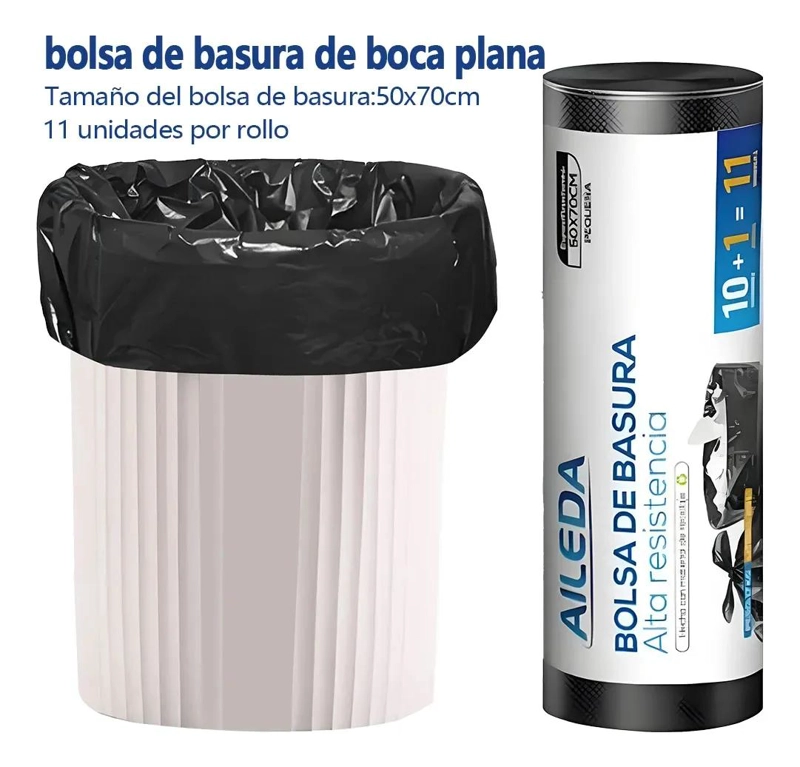 BOLSA DE BASURA PEQUEÑA 50X70 CM 20L 110 UNIDADES - 9