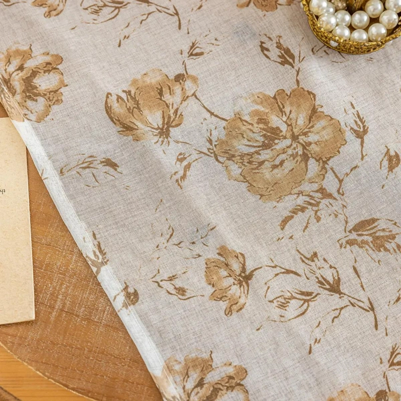 CORTINA DECORATIVA ESTAMPADA FLORAL 140X220 CM EN LINO - 7