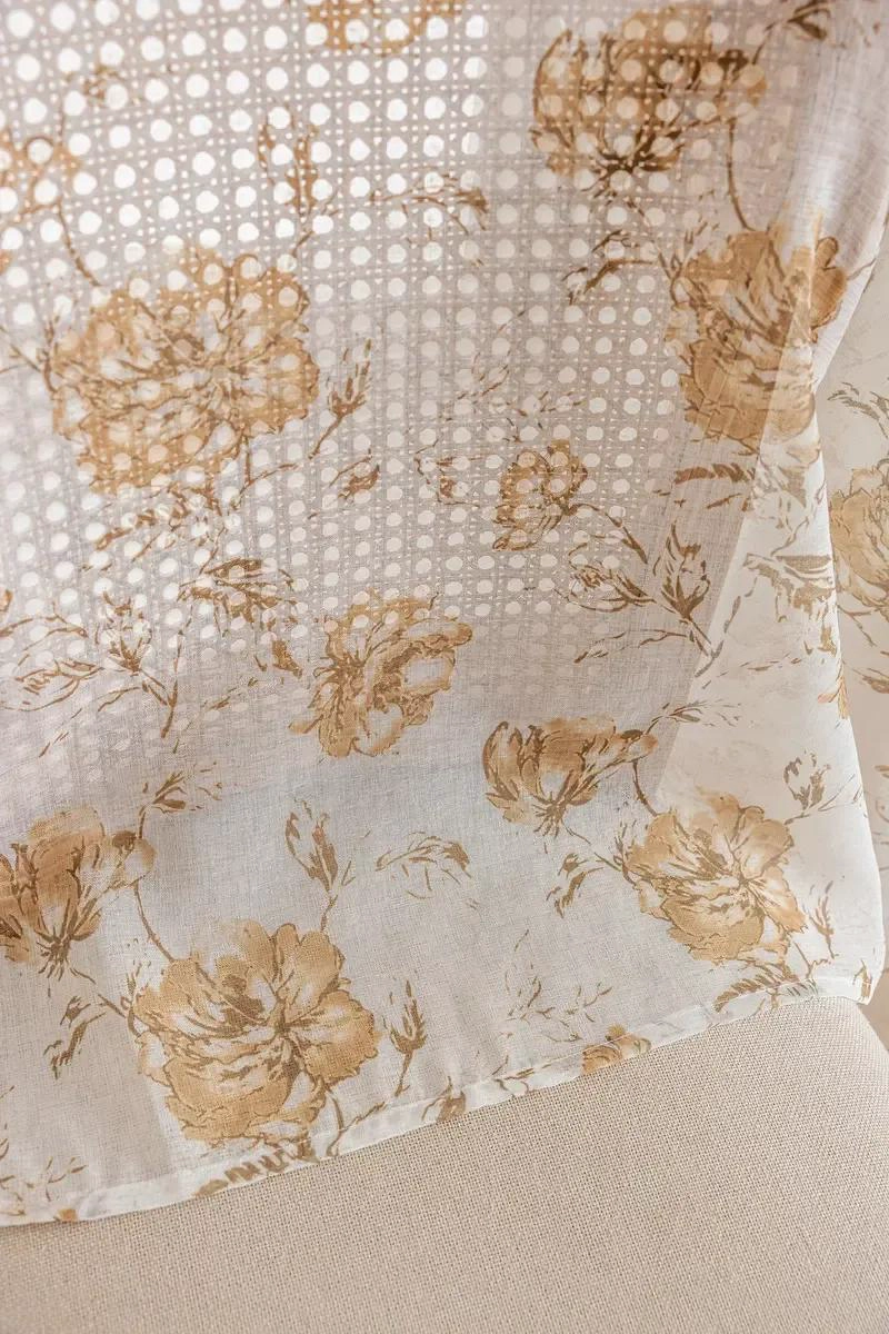 CORTINA DECORATIVA ESTAMPADA FLORAL 140X220 CM EN LINO - 8