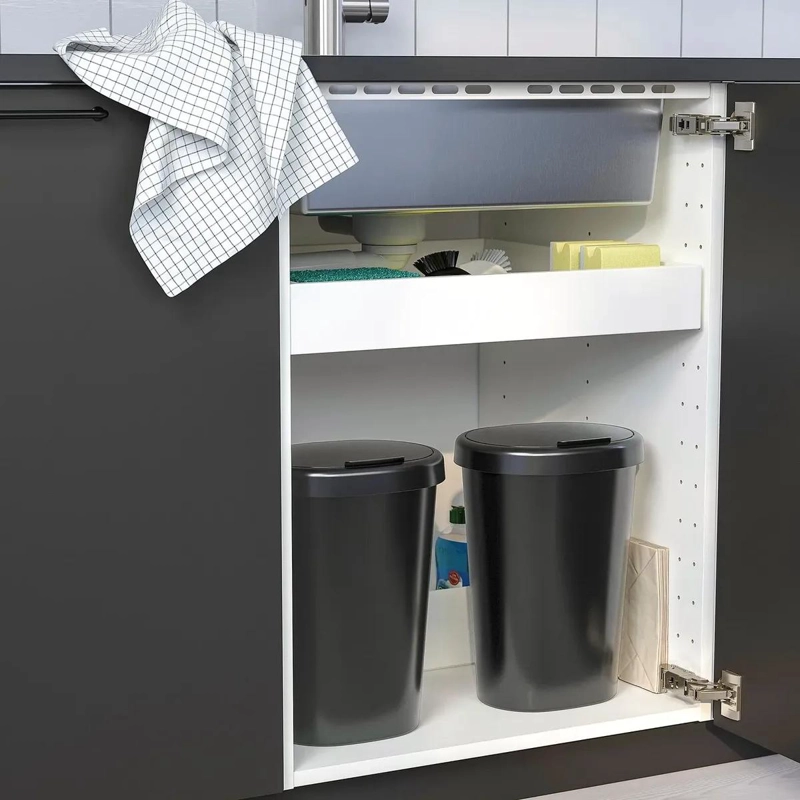 BASURERO DE 8 LITROS CON TAPA Y DOBLE BOLSA PARA RECICLAJE - 5