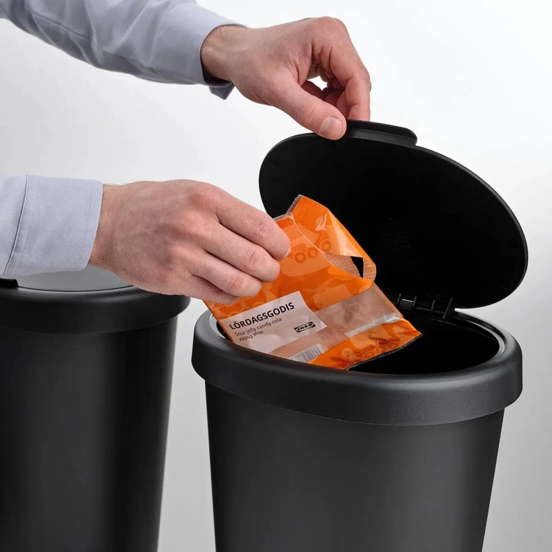 BASURERO DE 8 LITROS CON TAPA Y DOBLE BOLSA PARA RECICLAJE - 7