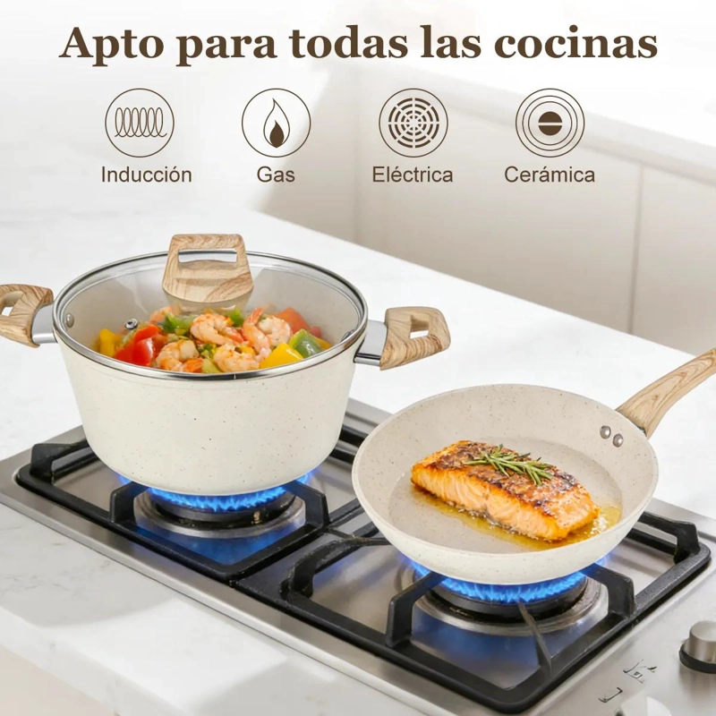 JUEGO DE BATERIA DE COCINA 10 PIEZAS ANTIADHERENTE - 5
