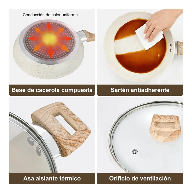 JUEGO DE BATERIA DE COCINA 10 PIEZAS ANTIADHERENTE - 7