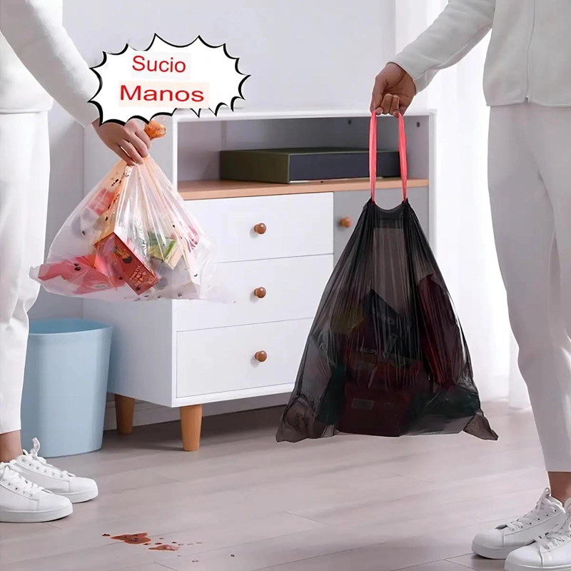 BOLSA DE BASURA PEQUEÑA CON CORDON 60X50 CM PARA HOGAR - 7