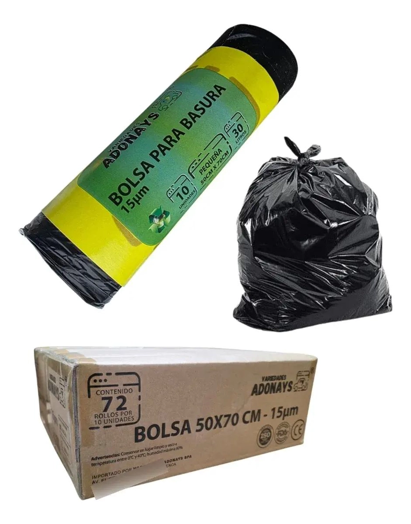 PACK DE 100 BOLSAS DE BASURA PEQUEÑA 50X70 CM BIODEGRADABLES - 2