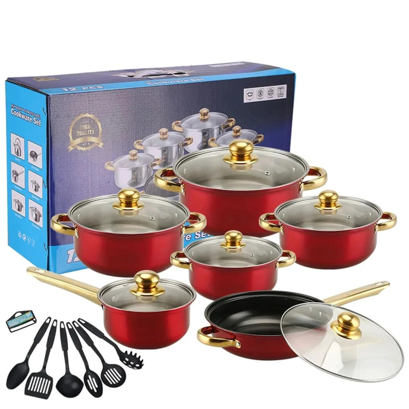 JUEGO DE BATERIA DE COCINA DE 18 PIEZAS EN ACERO INOXIDABLE - 1