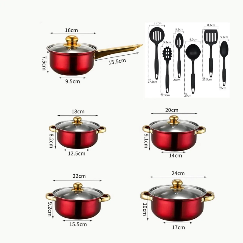 JUEGO DE BATERIA DE COCINA DE 18 PIEZAS EN ACERO INOXIDABLE - 2