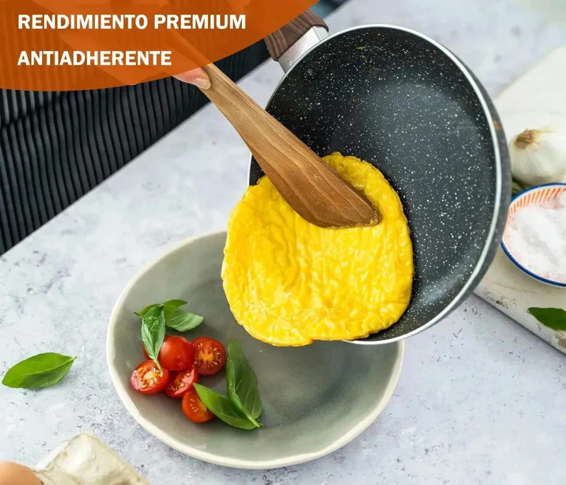 JUEGO DE OLLAS Y SARTENES ANTIADHERENTES DE 8 PIEZAS PARA COCINA - 5