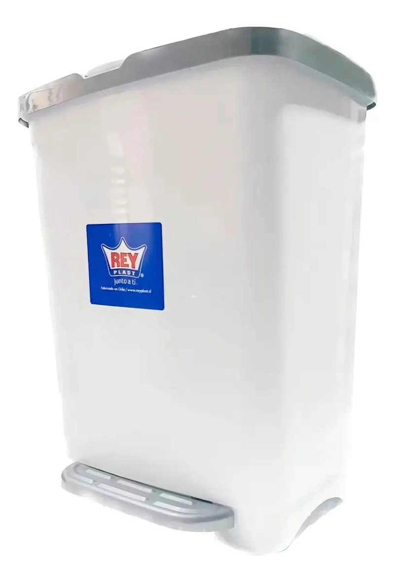 BASURERO DE PEDAL BLANCO 25 LITROS PARA HOGAR Y OFICINA - 1