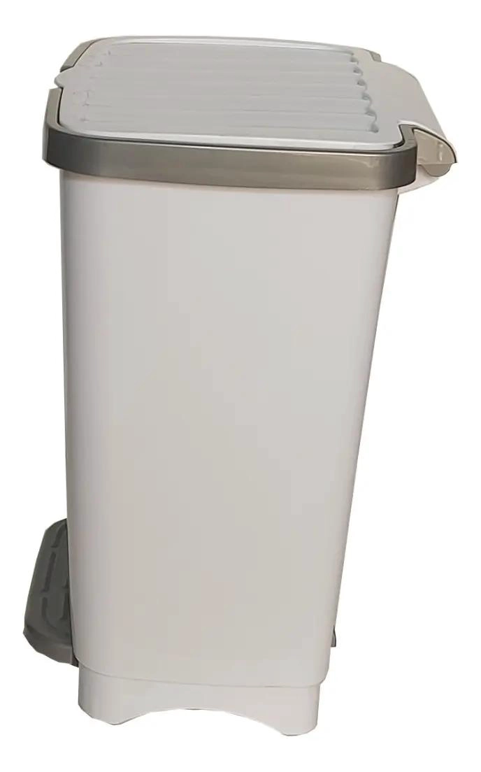 BASURERO DE PEDAL BLANCO 25 LITROS PARA HOGAR Y OFICINA - 3
