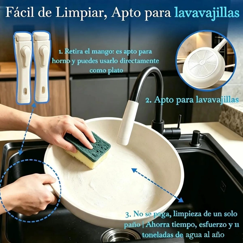 JUEGO DE BATERIA DE COCINA ANTIADHERENTE GRANITO 14 PIEZAS - 8