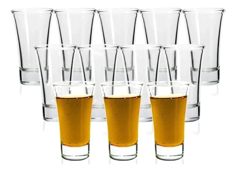 SET DE 12 VASOS SHOT TEQUILEROS DE VIDRIO PARA CELEBRACIONES - 5