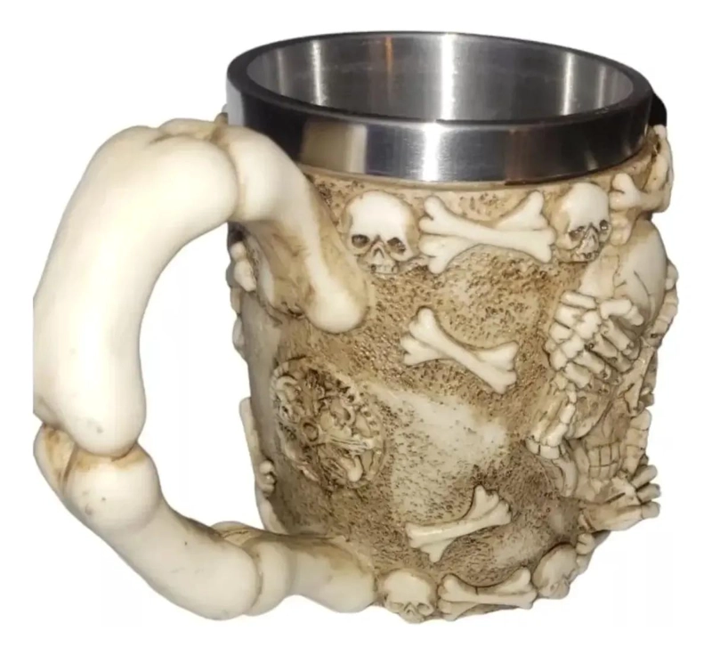 TAZON CON DISEÑO DE CALAVERA RIENDO PARA BEBIDAS 400CC - 2