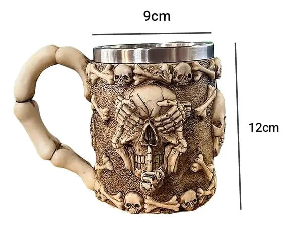 TAZON CON DISEÑO DE CALAVERA RIENDO PARA BEBIDAS 400CC - 4