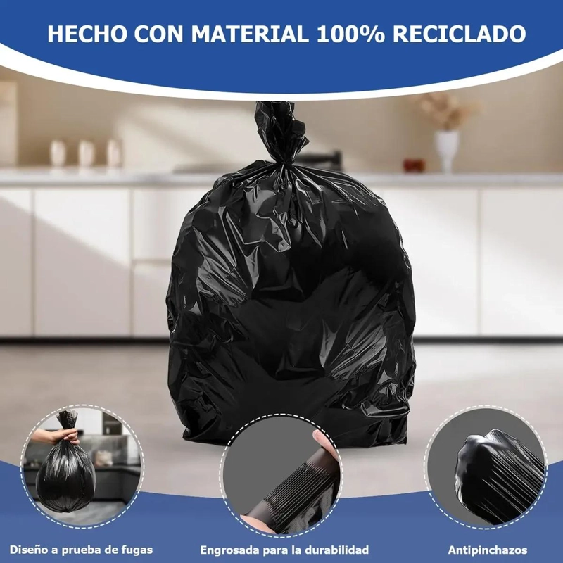 BOLSAS DE BASURA RECICLADAS 70 X 90 CM PACK DE 60 UNIDADES - 3