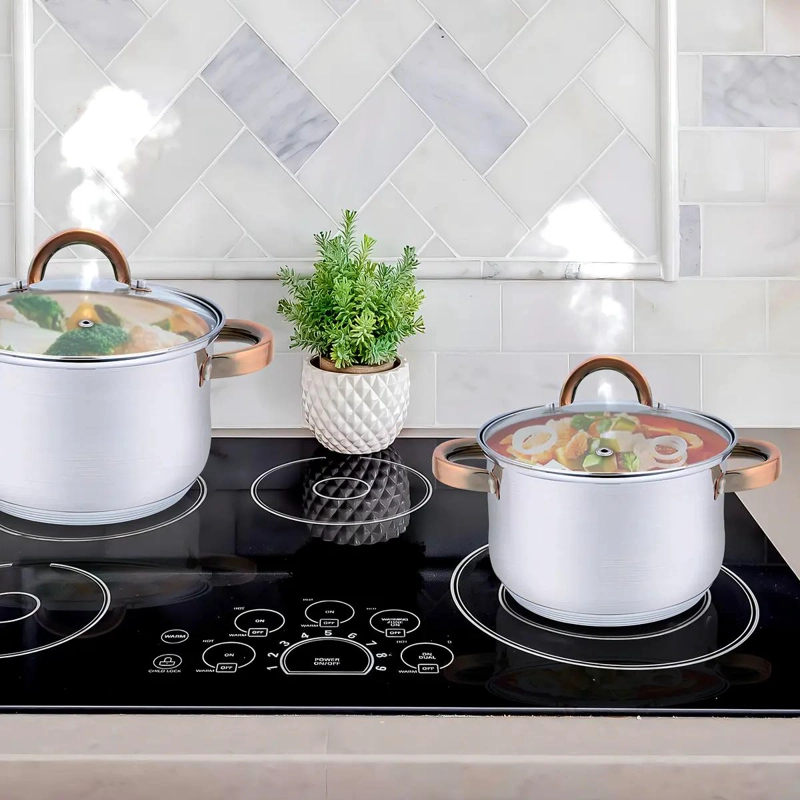 BATERIA DE COCINA 8 PIEZAS ACERO INOXIDABLE GRIS - 2