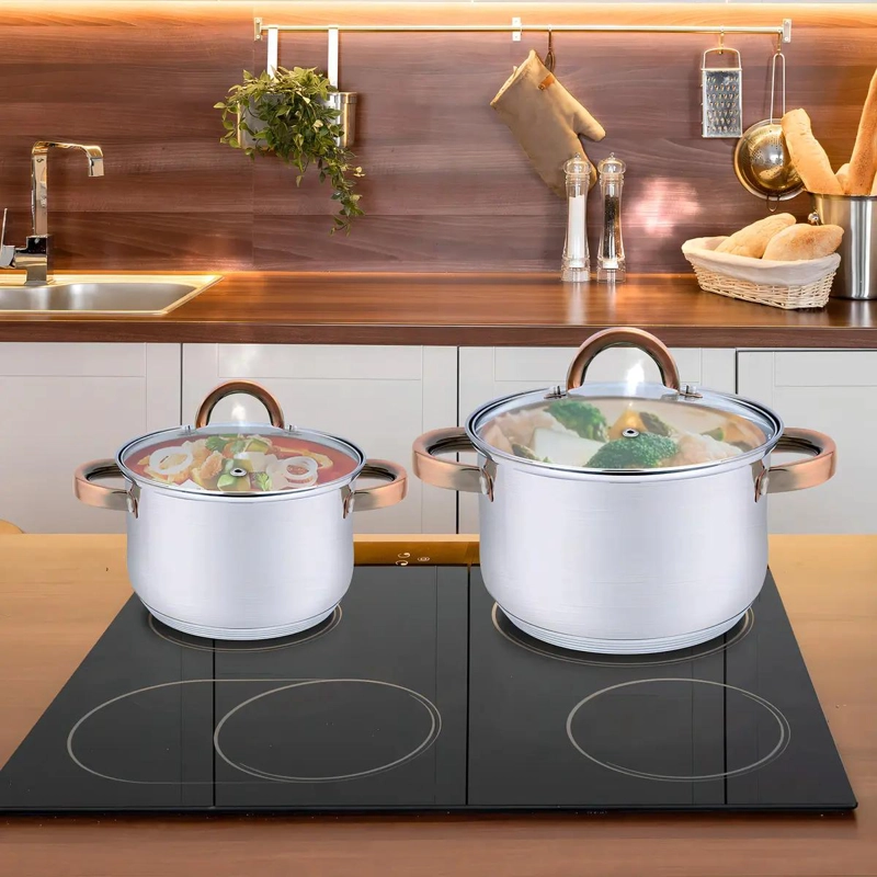 BATERIA DE COCINA 8 PIEZAS ACERO INOXIDABLE GRIS - 3