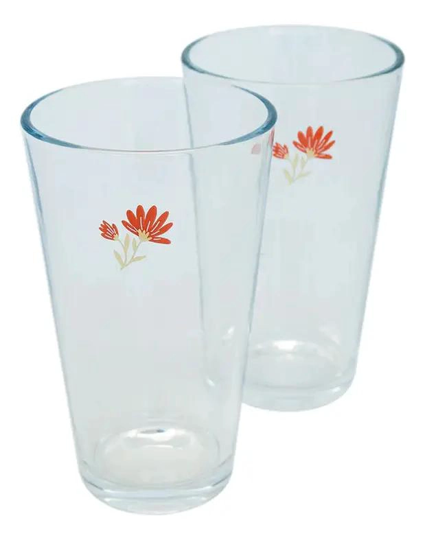 SET DE 2 VASOS DE VIDRIO BOTANIC DE 470 ML PARA BEBIDAS - 2