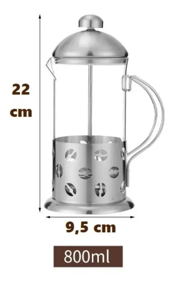 CAFETERA PRENSA FRANCESA ACERO INOXIDABLE 800ML - 4